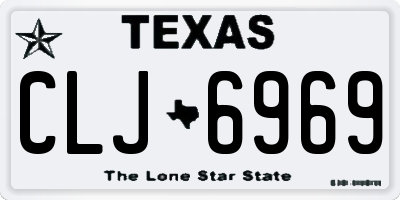 TX license plate CLJ6969