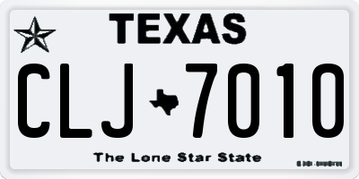 TX license plate CLJ7010