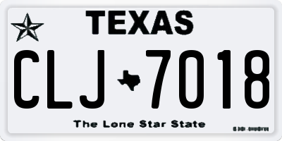 TX license plate CLJ7018