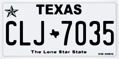TX license plate CLJ7035