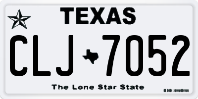 TX license plate CLJ7052