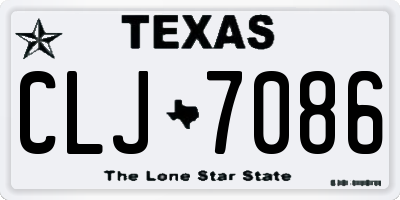 TX license plate CLJ7086