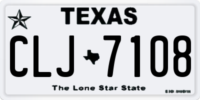 TX license plate CLJ7108