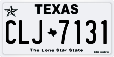 TX license plate CLJ7131
