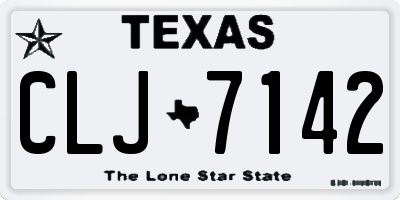 TX license plate CLJ7142