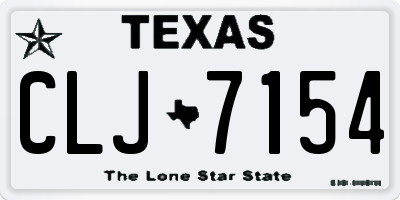TX license plate CLJ7154