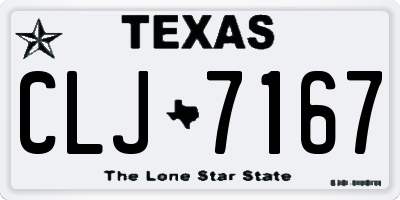 TX license plate CLJ7167