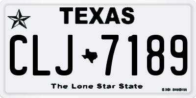 TX license plate CLJ7189