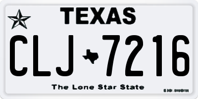 TX license plate CLJ7216