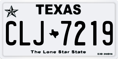 TX license plate CLJ7219