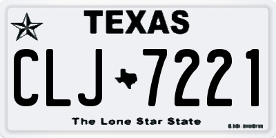 TX license plate CLJ7221
