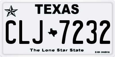 TX license plate CLJ7232
