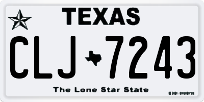 TX license plate CLJ7243