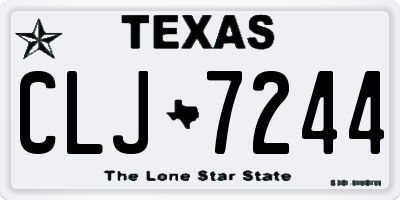 TX license plate CLJ7244
