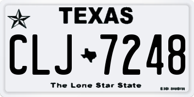 TX license plate CLJ7248