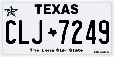 TX license plate CLJ7249