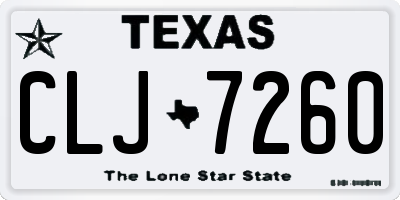 TX license plate CLJ7260