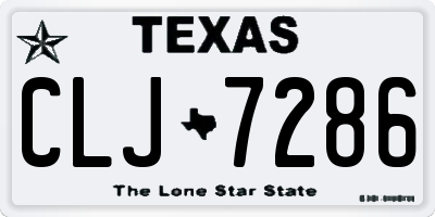 TX license plate CLJ7286