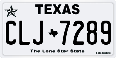 TX license plate CLJ7289