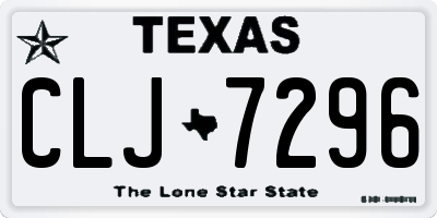 TX license plate CLJ7296