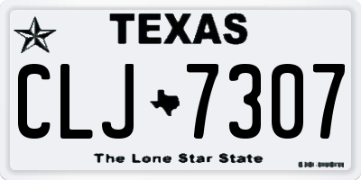 TX license plate CLJ7307