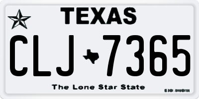 TX license plate CLJ7365