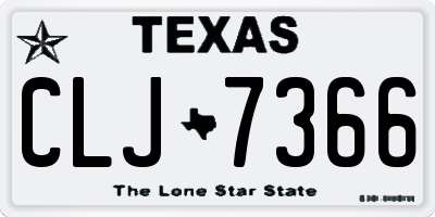 TX license plate CLJ7366