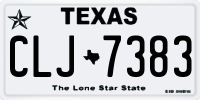 TX license plate CLJ7383