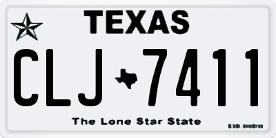 TX license plate CLJ7411