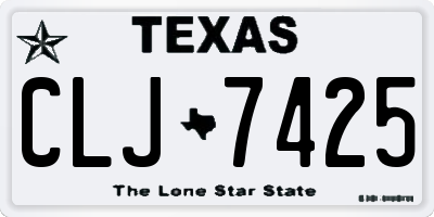 TX license plate CLJ7425