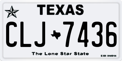 TX license plate CLJ7436