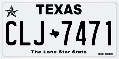 TX license plate CLJ7471