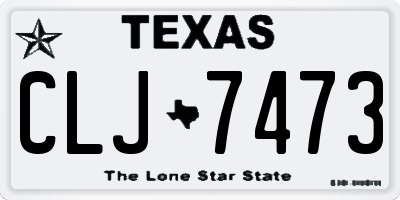 TX license plate CLJ7473
