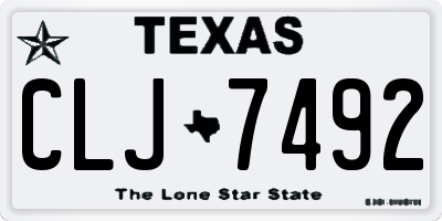 TX license plate CLJ7492