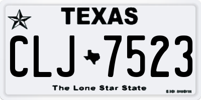 TX license plate CLJ7523