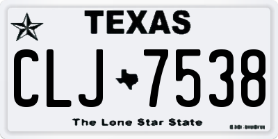 TX license plate CLJ7538