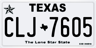 TX license plate CLJ7605