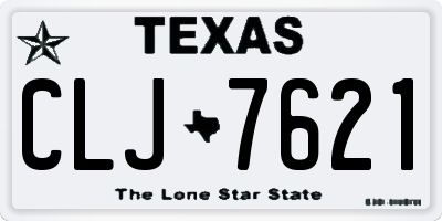 TX license plate CLJ7621
