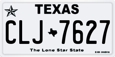 TX license plate CLJ7627