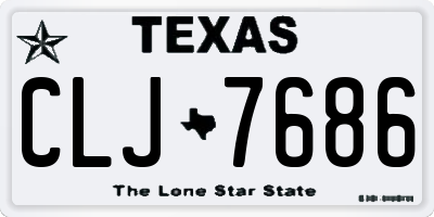 TX license plate CLJ7686