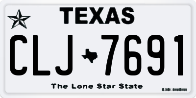 TX license plate CLJ7691