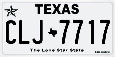 TX license plate CLJ7717