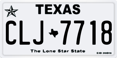 TX license plate CLJ7718