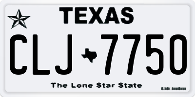 TX license plate CLJ7750