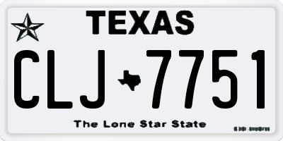 TX license plate CLJ7751