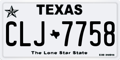 TX license plate CLJ7758