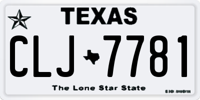 TX license plate CLJ7781