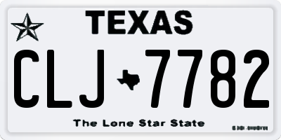TX license plate CLJ7782