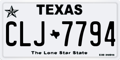 TX license plate CLJ7794