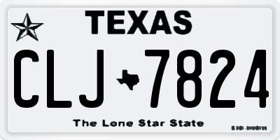 TX license plate CLJ7824